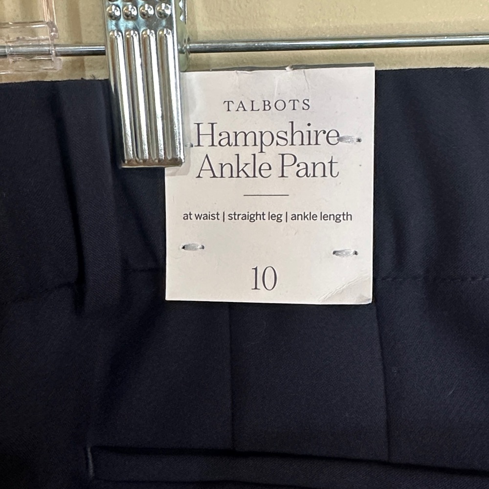NWT Talbots Hampshire Ankle Pant Straight leg high waist Blue Sz 10 | $129 - Picture 11 of 14